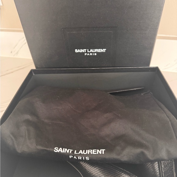 Saint Laurent Black Textured Heels - Picture 5 of 11